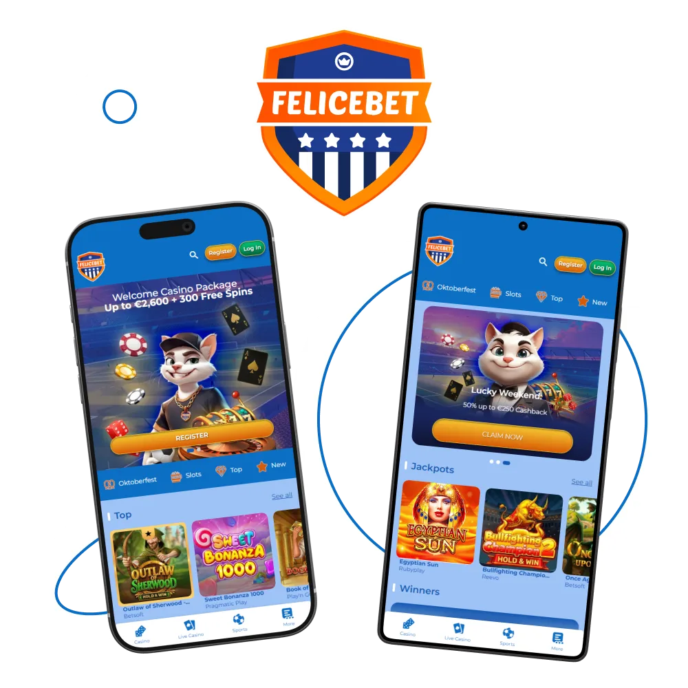 Download the official FeliceBet app to enjoy mobile gaming on your smartphone.